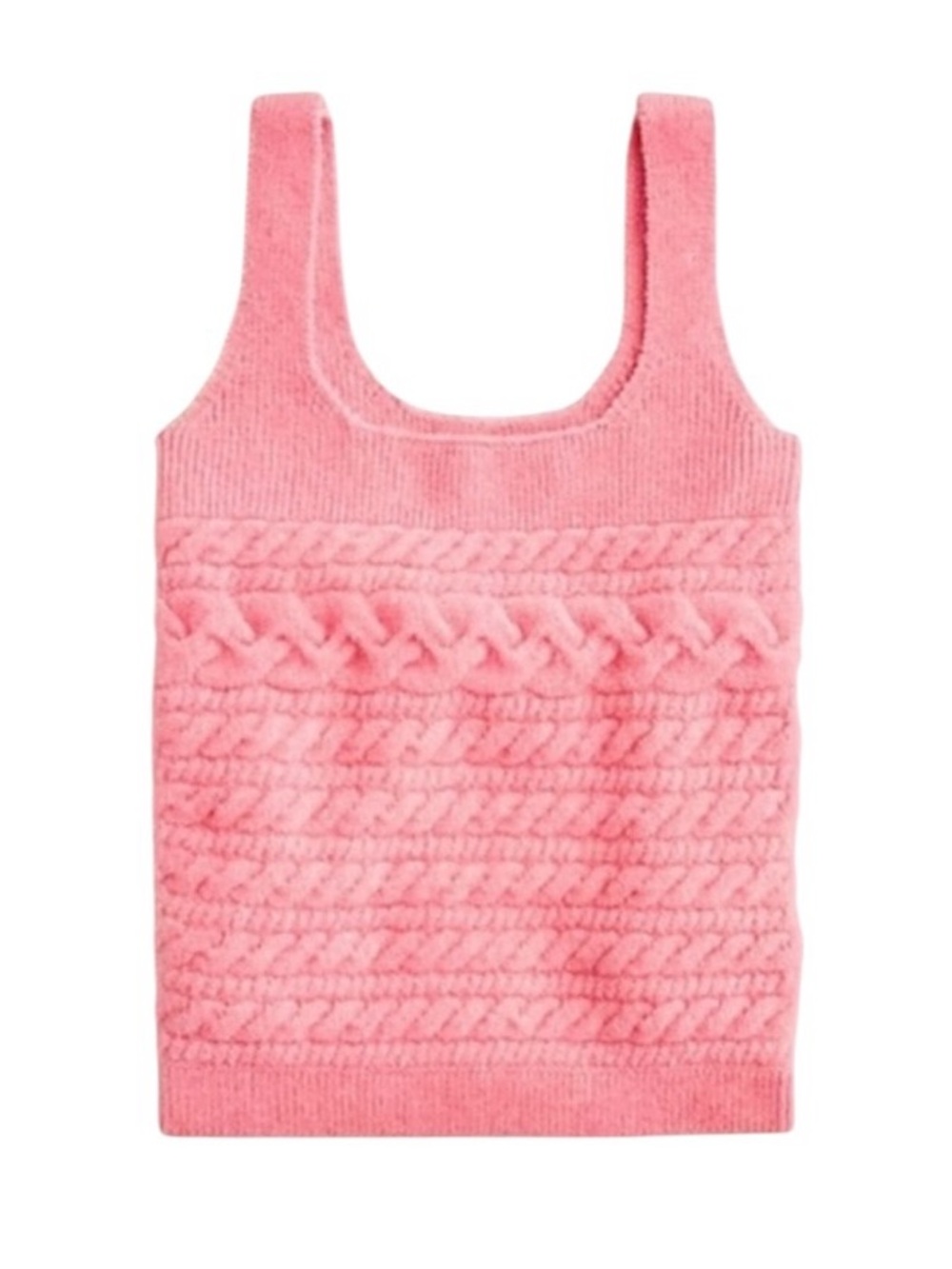 J. Crew Supersoft Cropped Cable Knit Sweater Tank Set XL Pink Gold Buttons Wool - Picture 3 of 14
